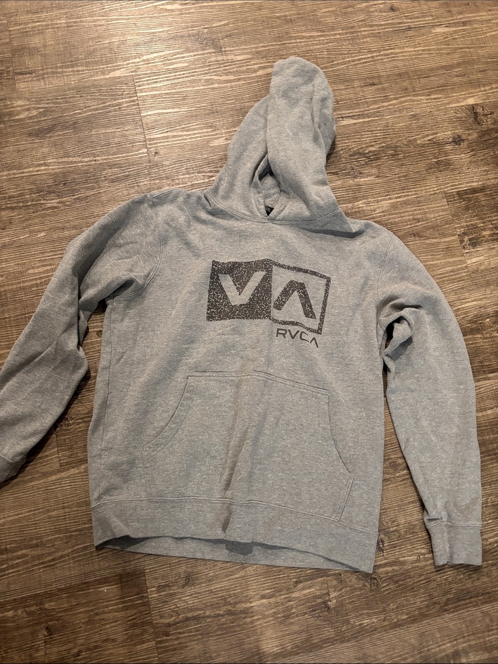 RVCA Light Gray Pullover Hoodie with Logo